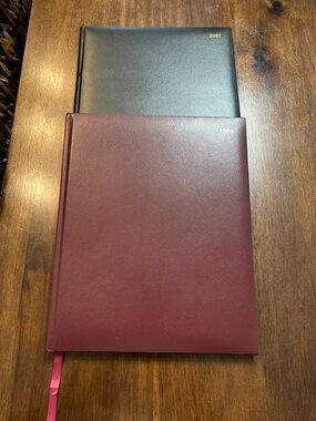 Lette Burgundy and Black Hardcover Set of 2 Date Books